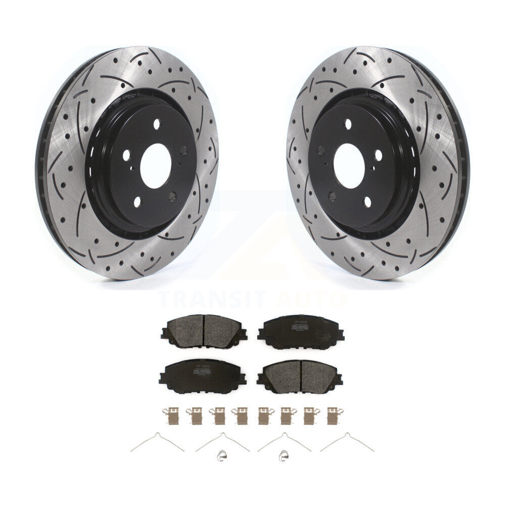 Kit de plaquettes de frein semi-métalliques pour rotors de frein à fente avant percés pour Toyota Camry XS 20-23