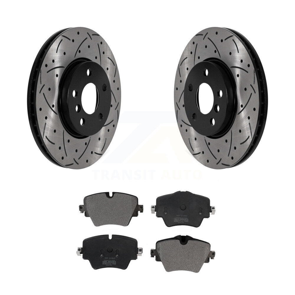 Rotors de frein à fente avant percés, Kit de plaquettes semi-métalliques pour Mini Cooper Countryma