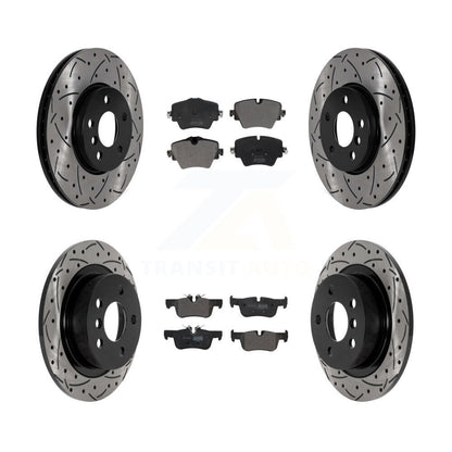 Kit de plaquettes semi-métalliques de rotors de frein de fente de forage avant et arrière pour Mini Cooper Clubma