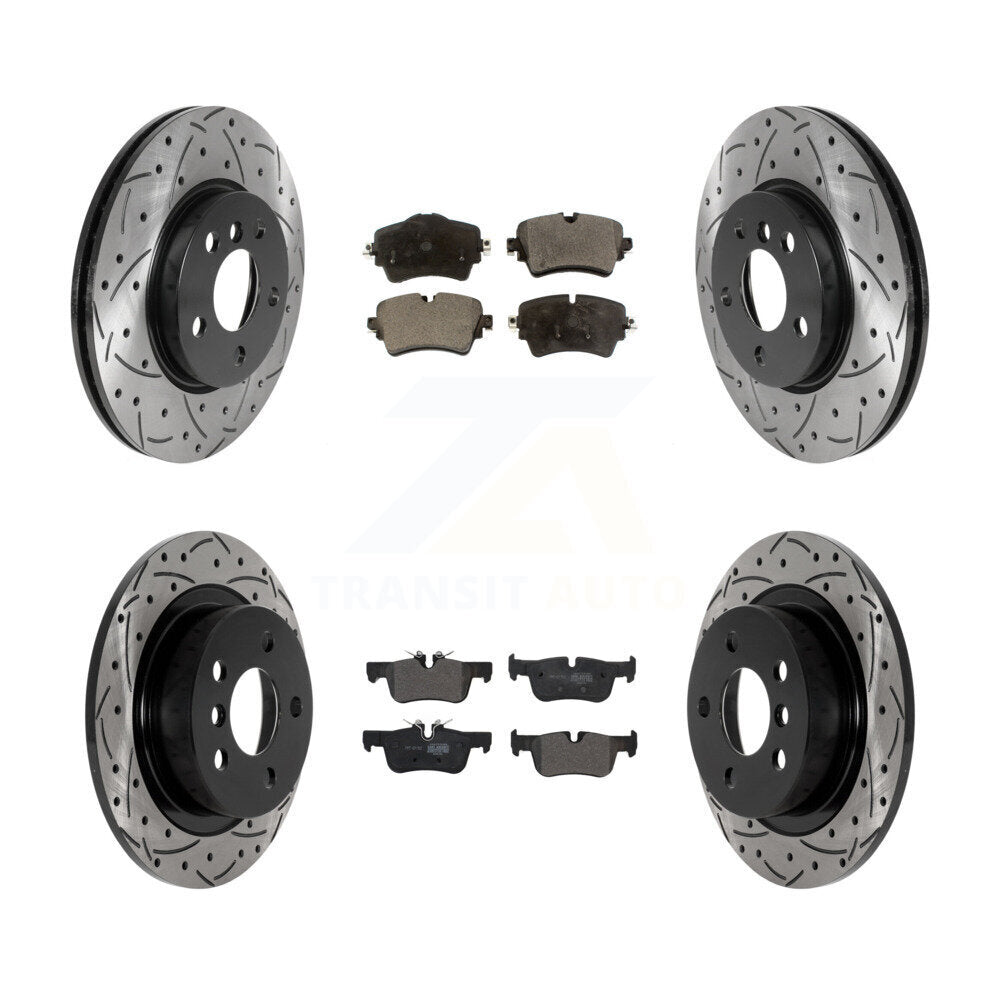 Kit de plaquettes semi-métalliques de rotors de frein de fente de forage avant et arrière pour Mini Cooper Clubma
