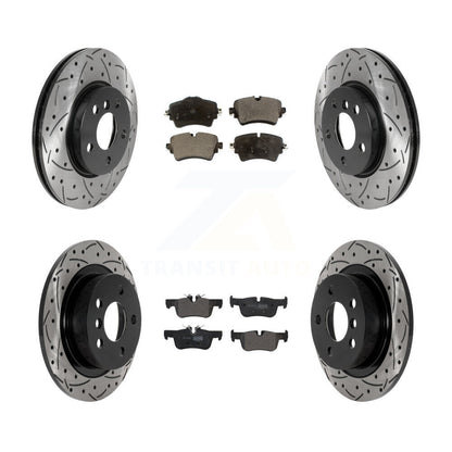 Kit de plaquettes semi-métalliques de rotors de frein de fente de forage avant et arrière pour Mini Cooper Clubma
