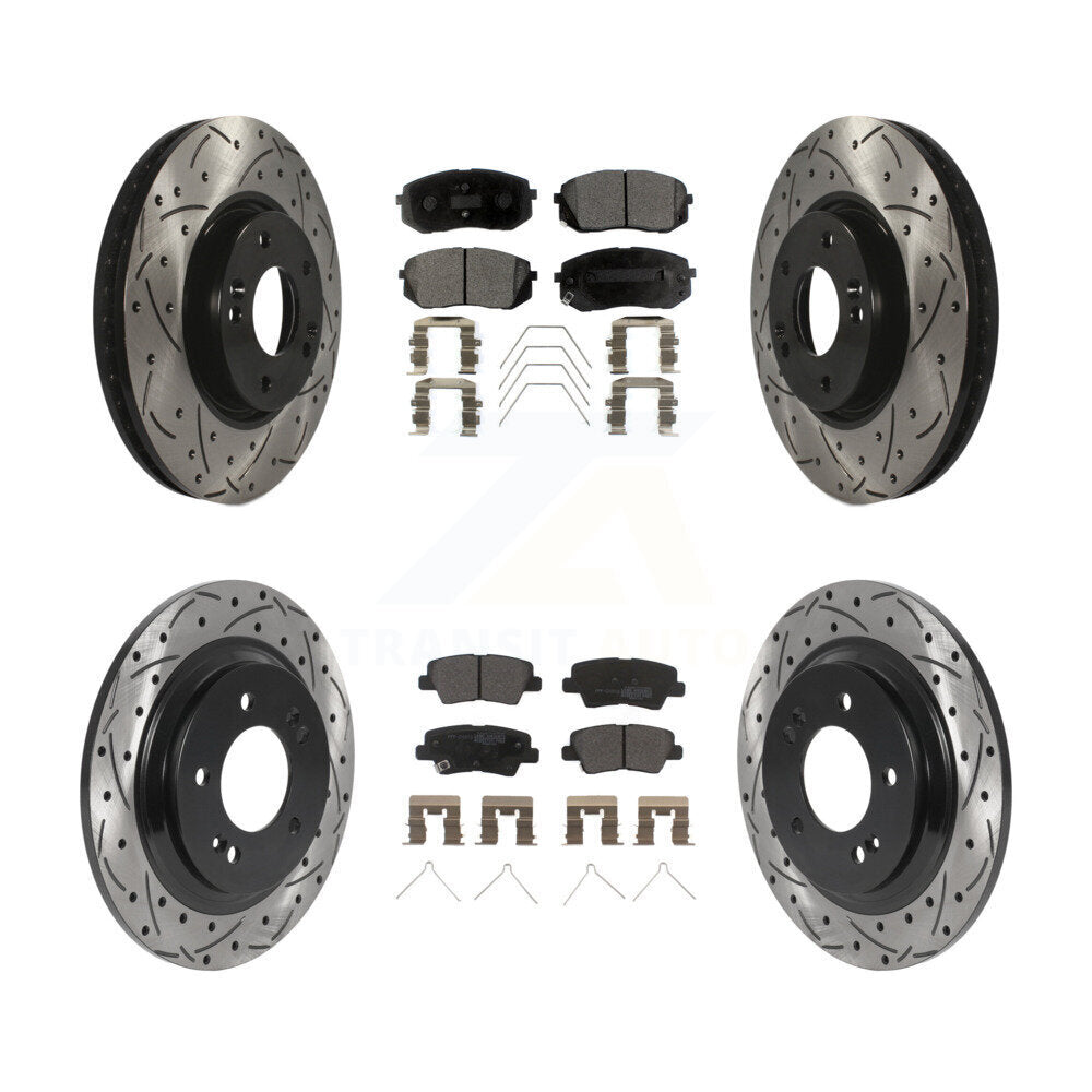 Kit de plaquettes de frein semi-métalliques pour rotors de frein avant et arrière, pour Kia Soul E 17-19