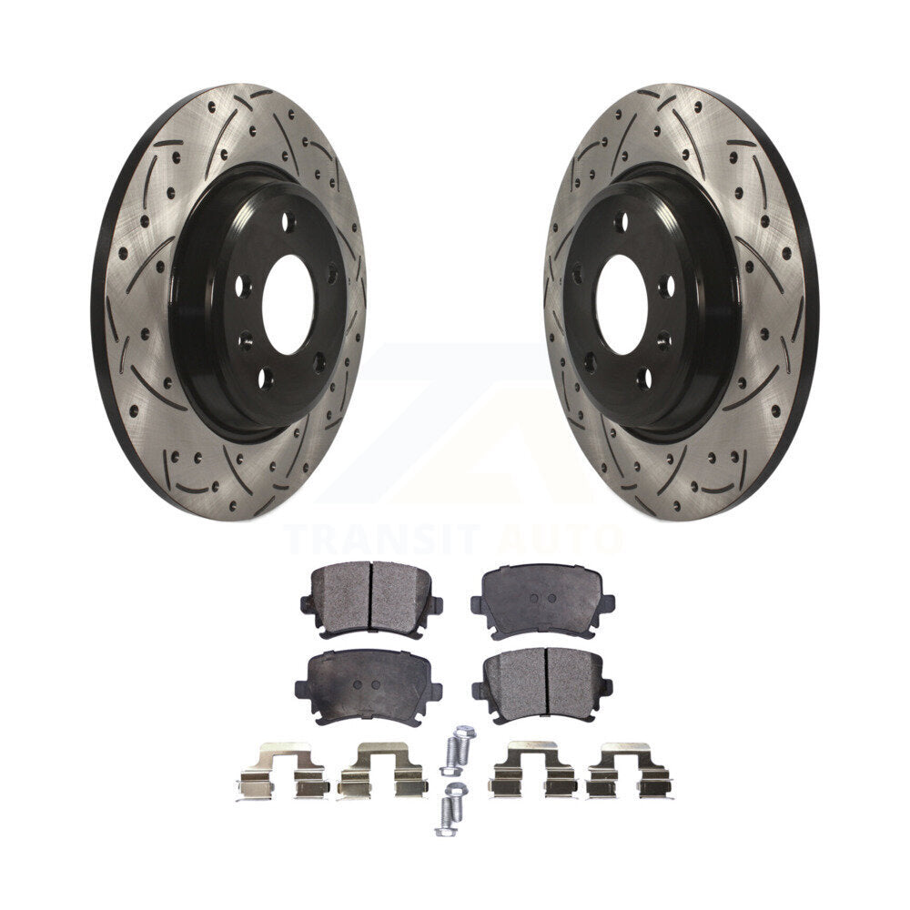 Kit de plaquettes semi-métalliques pour rotors de frein à disque, fente de perçage arrière, pour Audi A4 Quattr