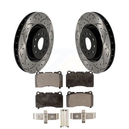 Kit de plaquettes de frein semi-métalliques pour rotors de frein à fente avant pour Honda Civic Type 17-20