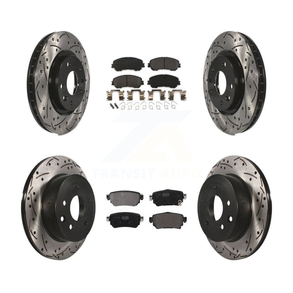 Kit de plaquettes semi-métalliques de Rotor de frein de fente de forage avant et arrière pour Nissan Rogue Sport