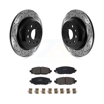 Kit de plaquettes semi-métalliques de Rotor de frein à disque de fente de forage arrière pour Jeep Wrangler Rubico