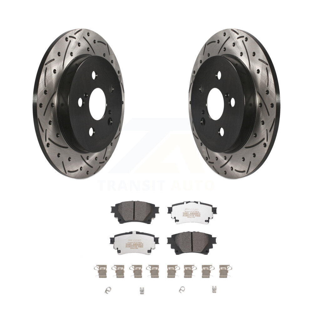 Kit de plaquettes semi-métalliques de Rotor de frein à fente arrière percée pour Toyota Corolla 2019 1.8
