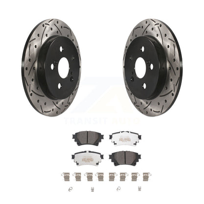 Kit de plaquettes semi-métalliques de Rotor de frein à fente arrière percée pour Toyota Corolla 2019 1.8