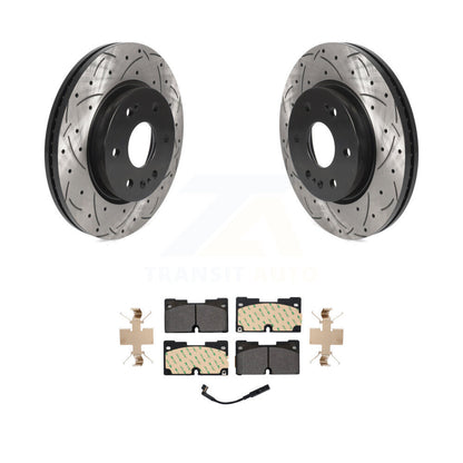 Kit de plaquettes semi-métalliques de Rotor de frein à fente avant percée pour GMC Chevrolet Silverad