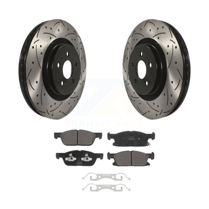 Rotor de frein à fente percée avant et Kit de plaquettes semi-métalliques pour Lincoln Nautilus pour