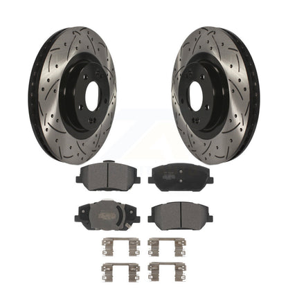 Kit de plaquettes de frein semi-métalliques pour rotors de frein à fente avant percés pour Hyundai Santa F 19-20