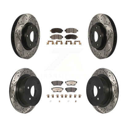 Kit de plaquettes de frein semi-métalliques pour rotors de frein à fente avant et arrière pour Nissan Altima AW