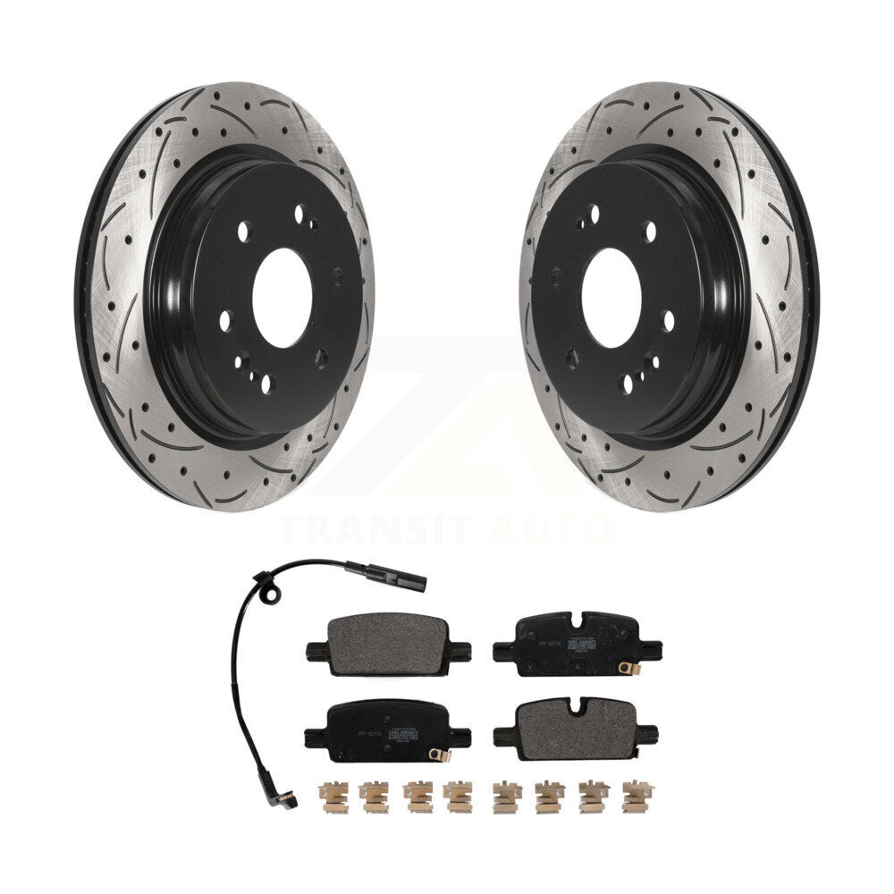 Kit de plaquettes semi-métalliques de Rotor de frein de fente de forage arrière pour GMC Chevrolet Silverado X