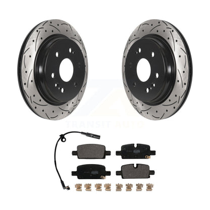 Kit de plaquettes semi-métalliques de Rotor de frein de fente de forage arrière pour GMC Chevrolet Silverado X