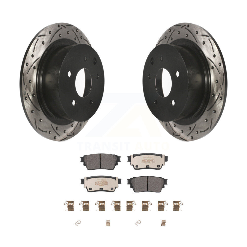 Kit de plaquettes de frein semi-métalliques pour rotors de frein à fente arrière percés pour Nissan Altima AW 19-20