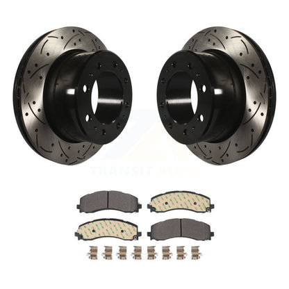 Rotors de frein à disque à fente de perçage arrière, Kit de plaquettes semi-métalliques pour Ram 2500 350