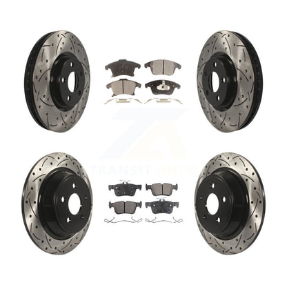 Kit de plaquettes semi-métalliques de Rotor de frein à fente avant et arrière, pour Ford Police Hybri
