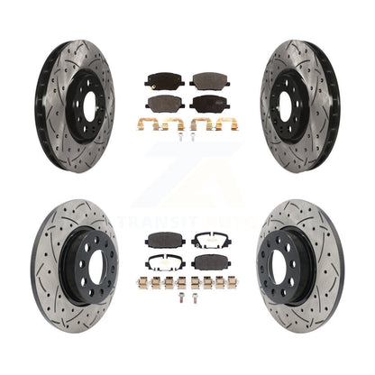 Kit de plaquettes semi-métalliques de rotors de frein à disque à fente avant et arrière pour Jeep Compas