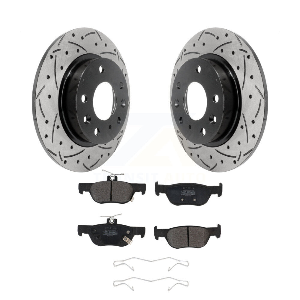 Kit de plaquettes semi-métalliques de Rotor de frein à disque à fente arrière percée pour Mazda 3 CX-30 Spor