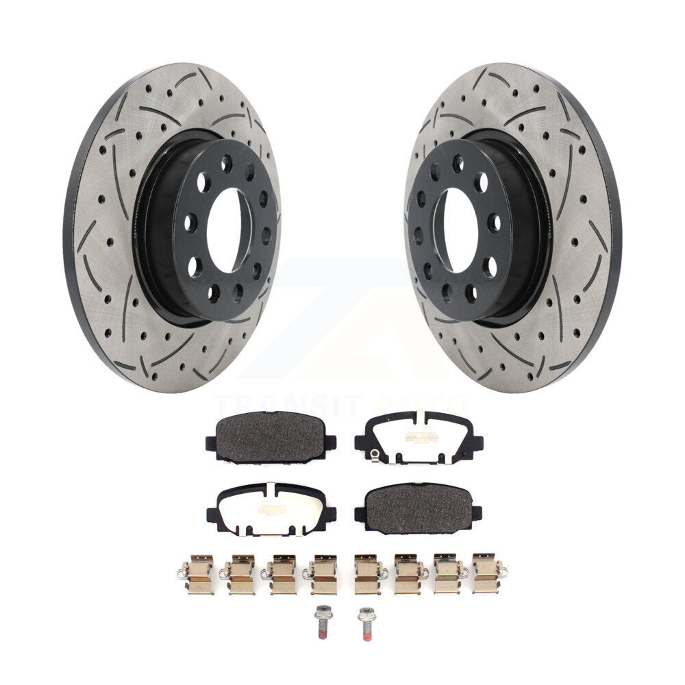 Kit de plaquettes semi-métalliques de Rotor de frein à disque à fente percée à revêtement arrière pour Jeep Compas