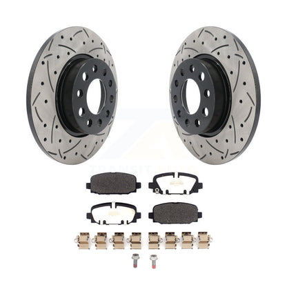 Kit de plaquettes semi-métalliques de Rotor de frein à disque à fente percée à revêtement arrière pour Jeep Compas