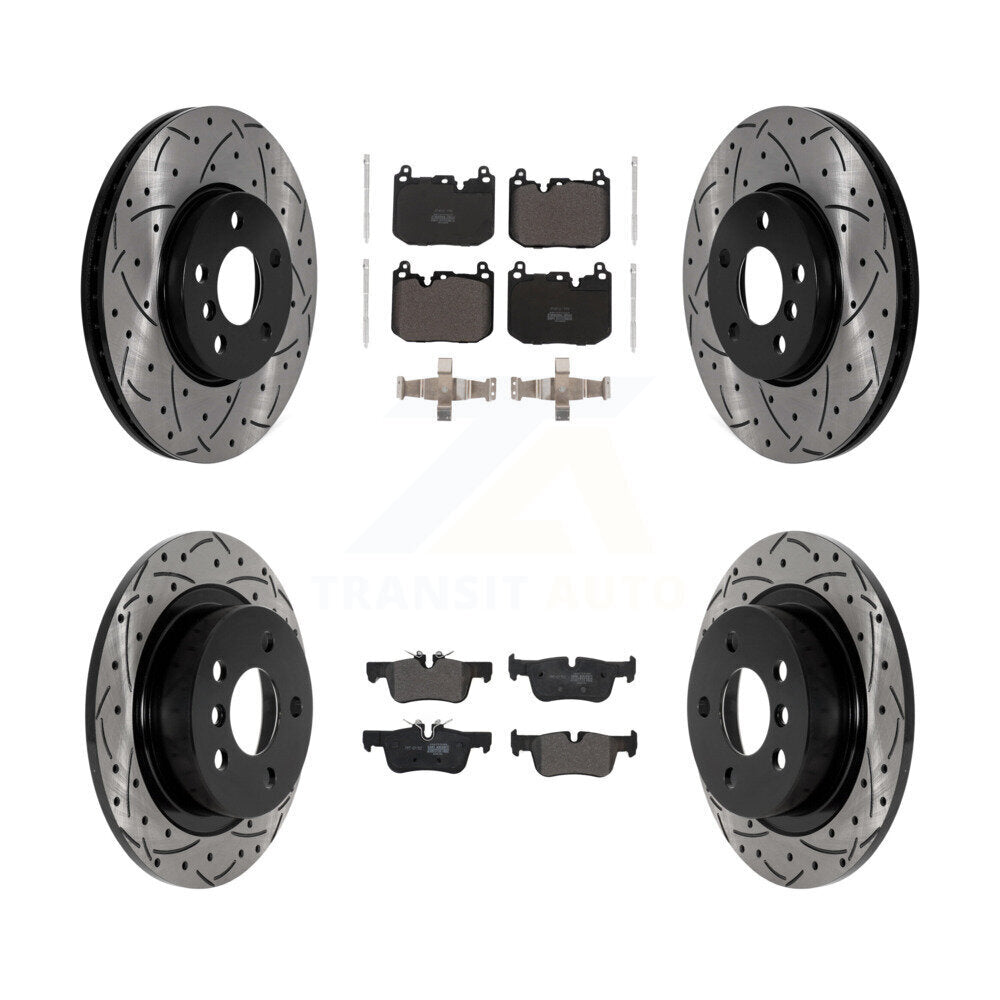 Kit de plaquettes semi-métalliques de rotors de frein de fente de forage avant et arrière pour Mini Cooper Clubma