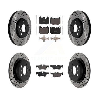 Kit de plaquettes semi-métalliques de rotors de frein de fente de forage avant et arrière pour Mini Cooper Clubma