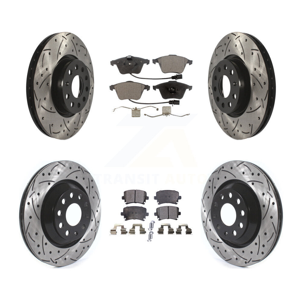 Kit de plaquettes de frein semi-métalliques pour rotors de frein avant et arrière, pour Volkswagen CC R3