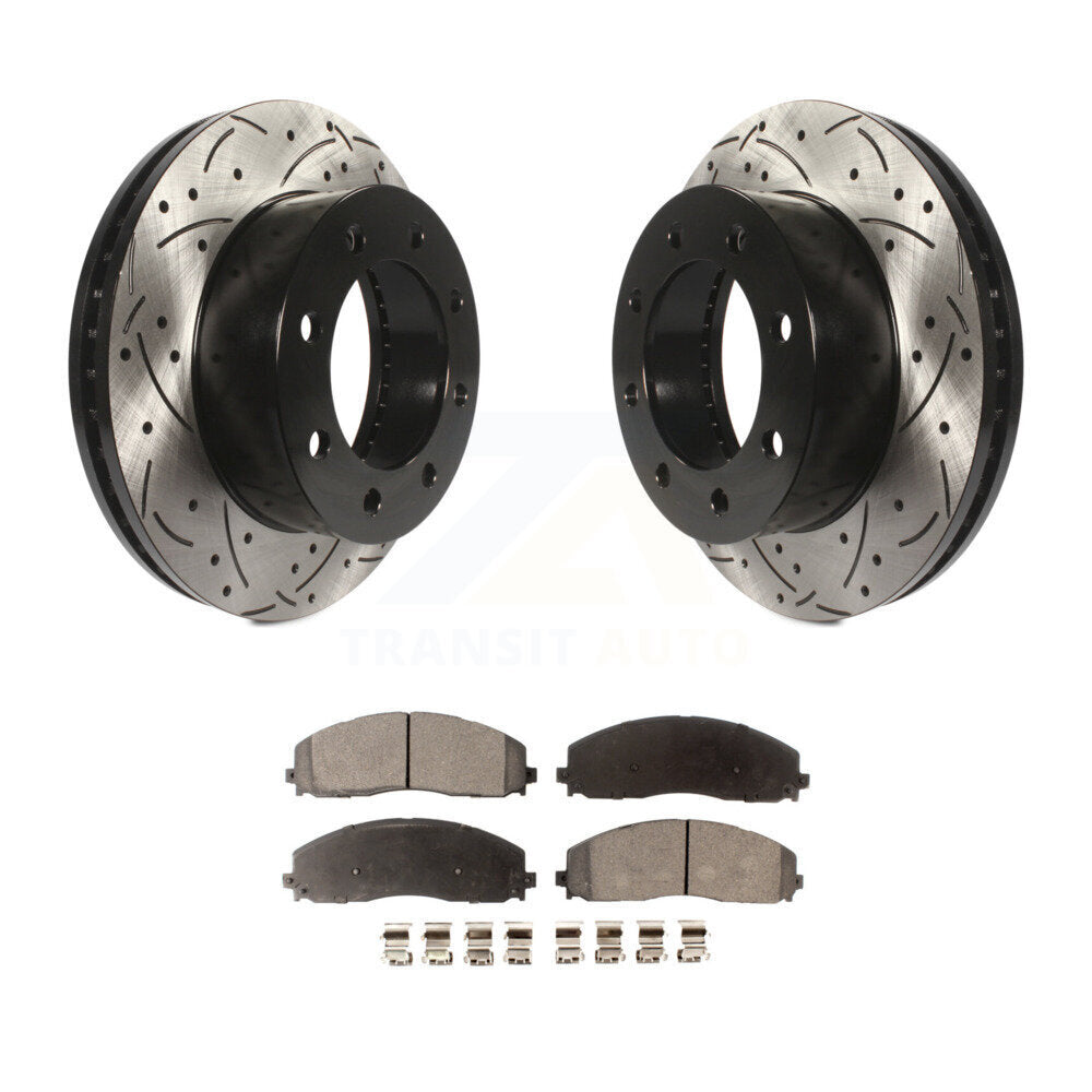 Kit de plaquettes semi-métalliques de Rotor de frein de fente de forage avant pour Ford F-250 Super Duty 4W