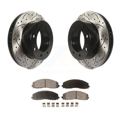 Kit de plaquettes semi-métalliques de Rotor de frein de fente de forage avant pour Ford F-250 Super Duty 4W