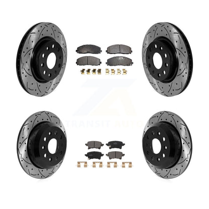 Kit de plaquettes semi-métalliques de Rotor de frein à disque à fente avant et arrière pour Jeep Wrangle
