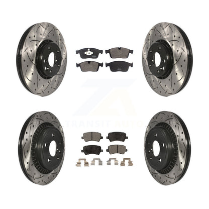 Kit de plaquettes semi-métalliques de Rotor de frein à disque de fente de forage de manteau avant et arrière pour Volvo XC6