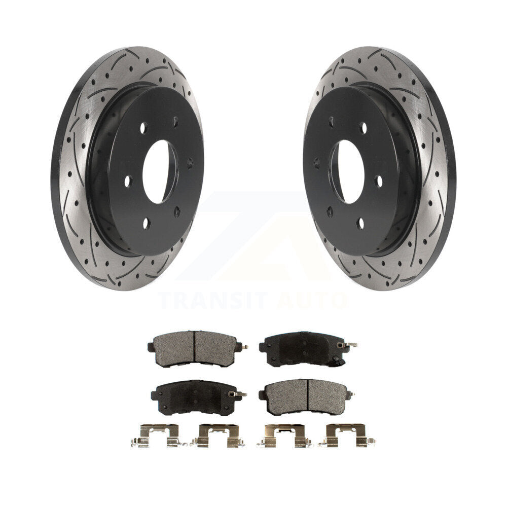 Kit de plaquettes semi-métalliques pour rotors de frein à disque, fente de perçage arrière, pour Nissan Armad