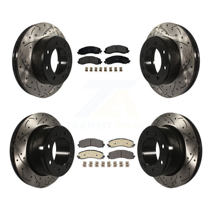 Kit de plaquettes semi-métalliques de Rotor de frein à disque à fente avant et arrière pour Ram 2500 350