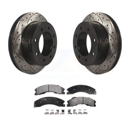 Rotor de frein à fente percée arrière et Kit de plaquettes semi-métalliques pour Chevrolet Express 450
