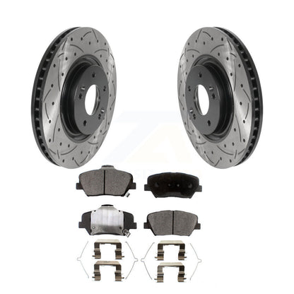 Rotors de frein à fente avant percés, Kit de plaquettes semi-métalliques pour Hyundai Nex 2019 – 2022