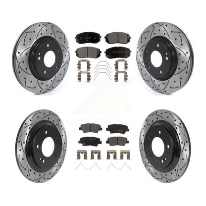 Kit de plaquettes semi-métalliques de Rotor de frein à fente avant et arrière, pour Hyundai Elantra G