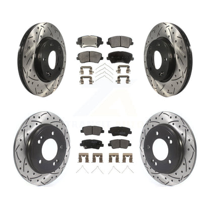 Rotor de frein à fente percée avant et arrière et Kit de plaquettes semi-métalliques pour Hyundai Veloste