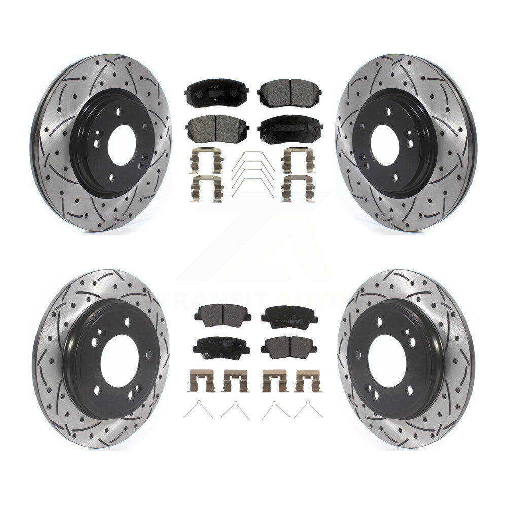 Kit de plaquettes de frein semi-métalliques pour rotors de frein avant et arrière, pour Kia Forte Hyunda