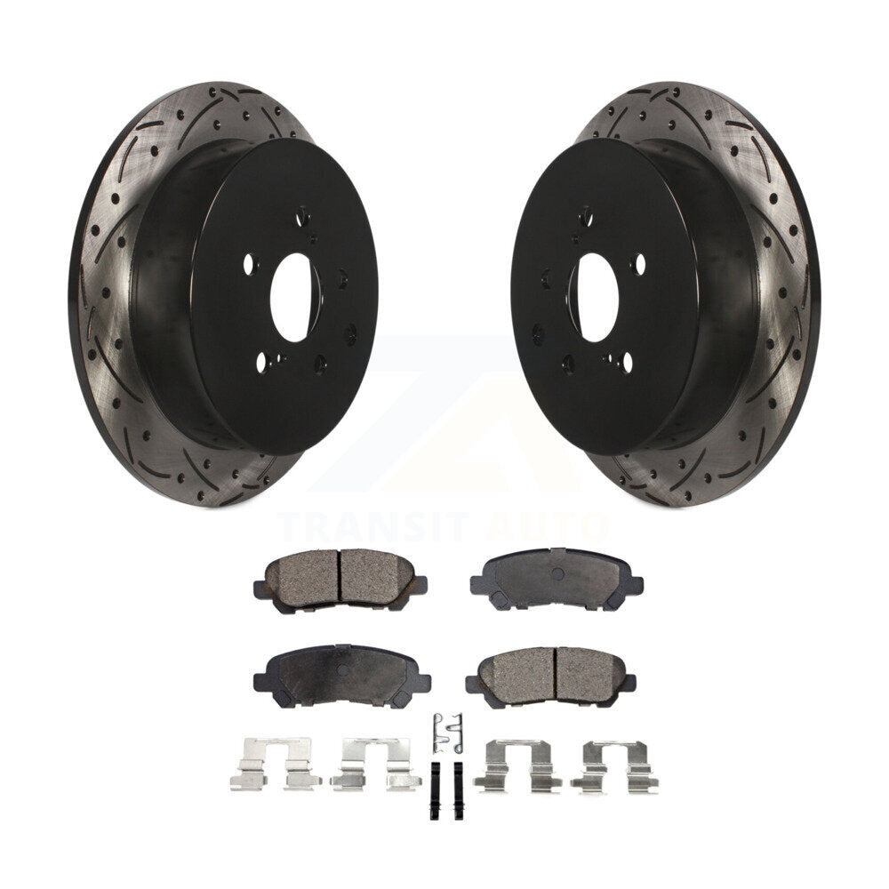 Rotor de frein à disque à fente percée arrière et Kit de plaquettes semi-métalliques pour Toyota Highlande