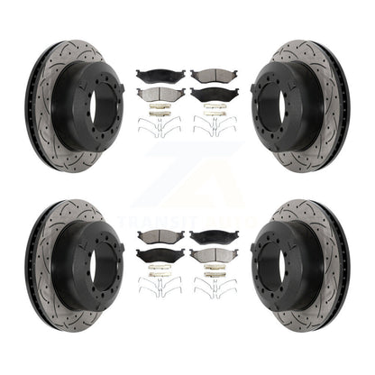 Rotors de frein à fente avant et arrière, Kit de plaquettes semi-métalliques pour International IC A