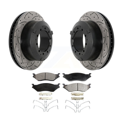 Kit de plaquettes semi-métalliques de Rotor de frein à fente percée arrière, pour Ford F-450 Super Duty I