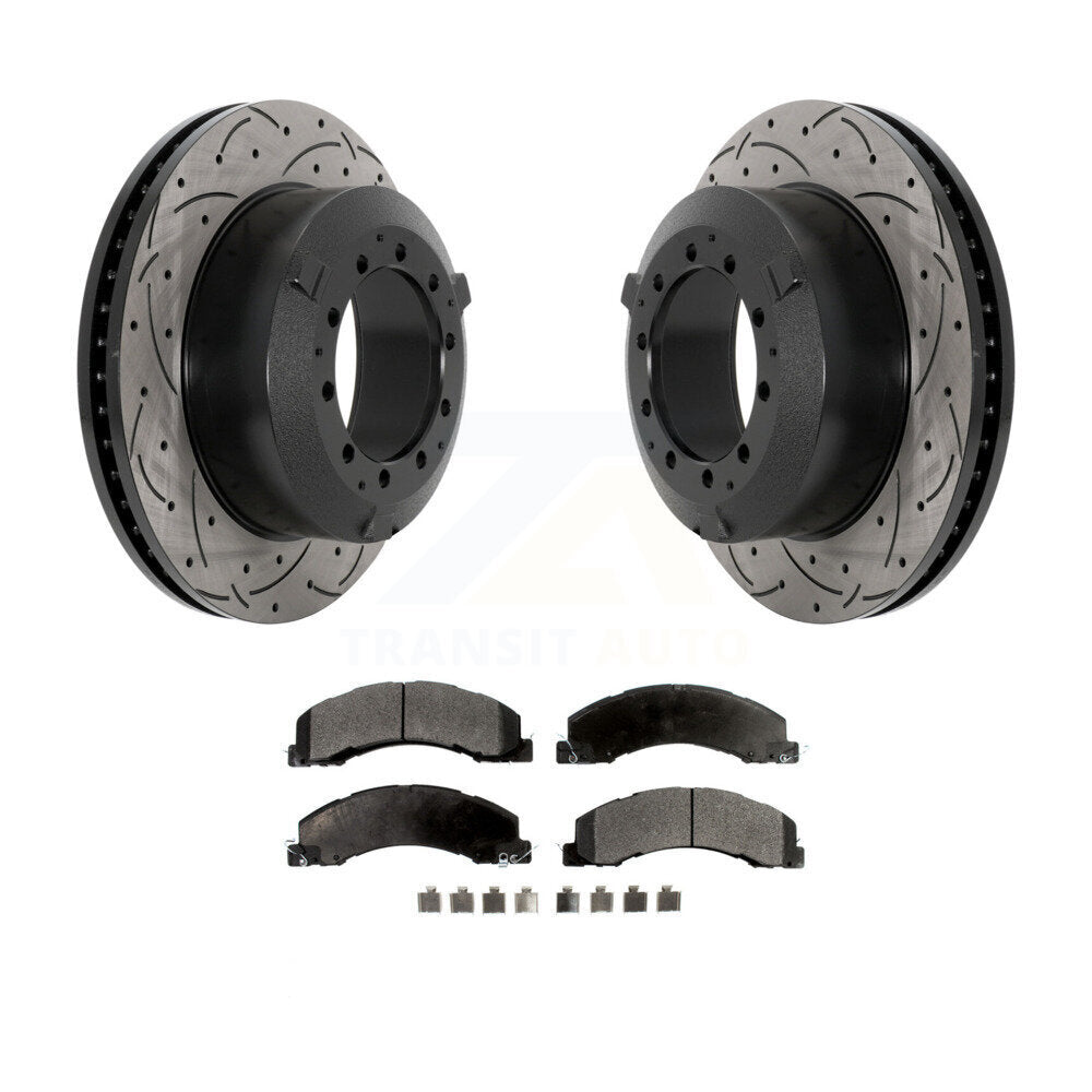 Kit de plaquettes semi-métalliques de Rotor de frein à fente arrière percée pour Ram Dodge Sterling Truc