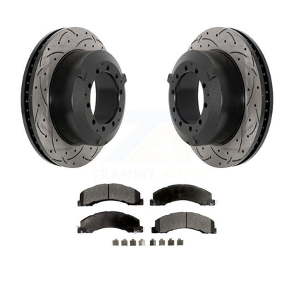 Kit de plaquettes semi-métalliques de Rotor de frein à fente arrière percée pour Ram Dodge Sterling Truc