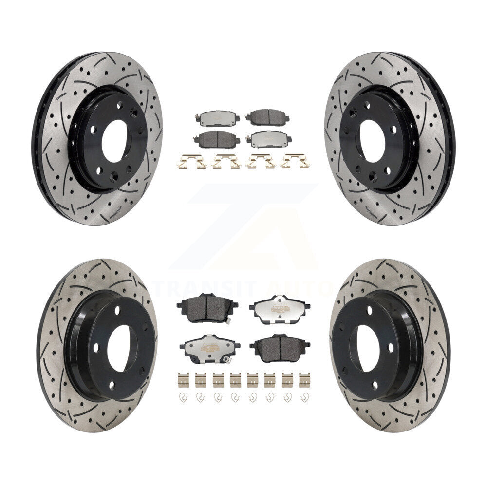 Kit de plaquettes semi-métalliques de Rotor de frein à disque à fente avant et arrière pour Nissan Sentr