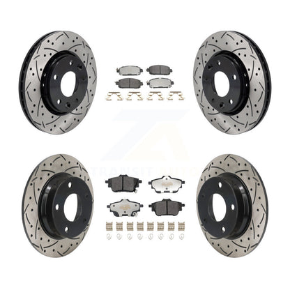 Kit de plaquettes semi-métalliques de Rotor de frein à disque à fente avant et arrière pour Nissan Sentr