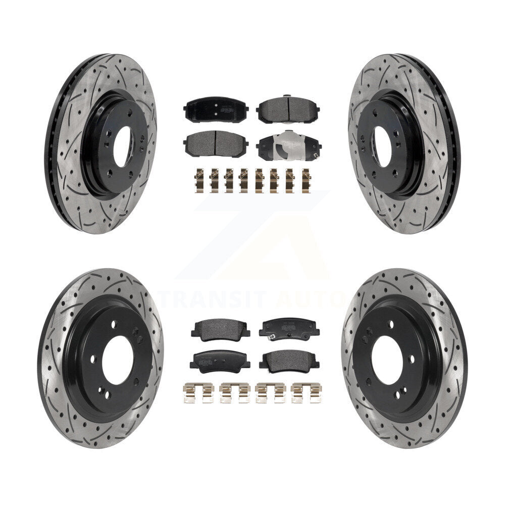 Kit de plaquettes semi-métalliques de Rotor de frein à fente avant et arrière, pour Hyundai Sonata Ki