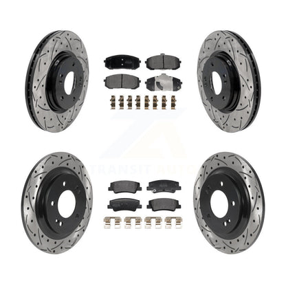 Kit de plaquettes semi-métalliques de Rotor de frein à fente avant et arrière, pour Hyundai Sonata Ki