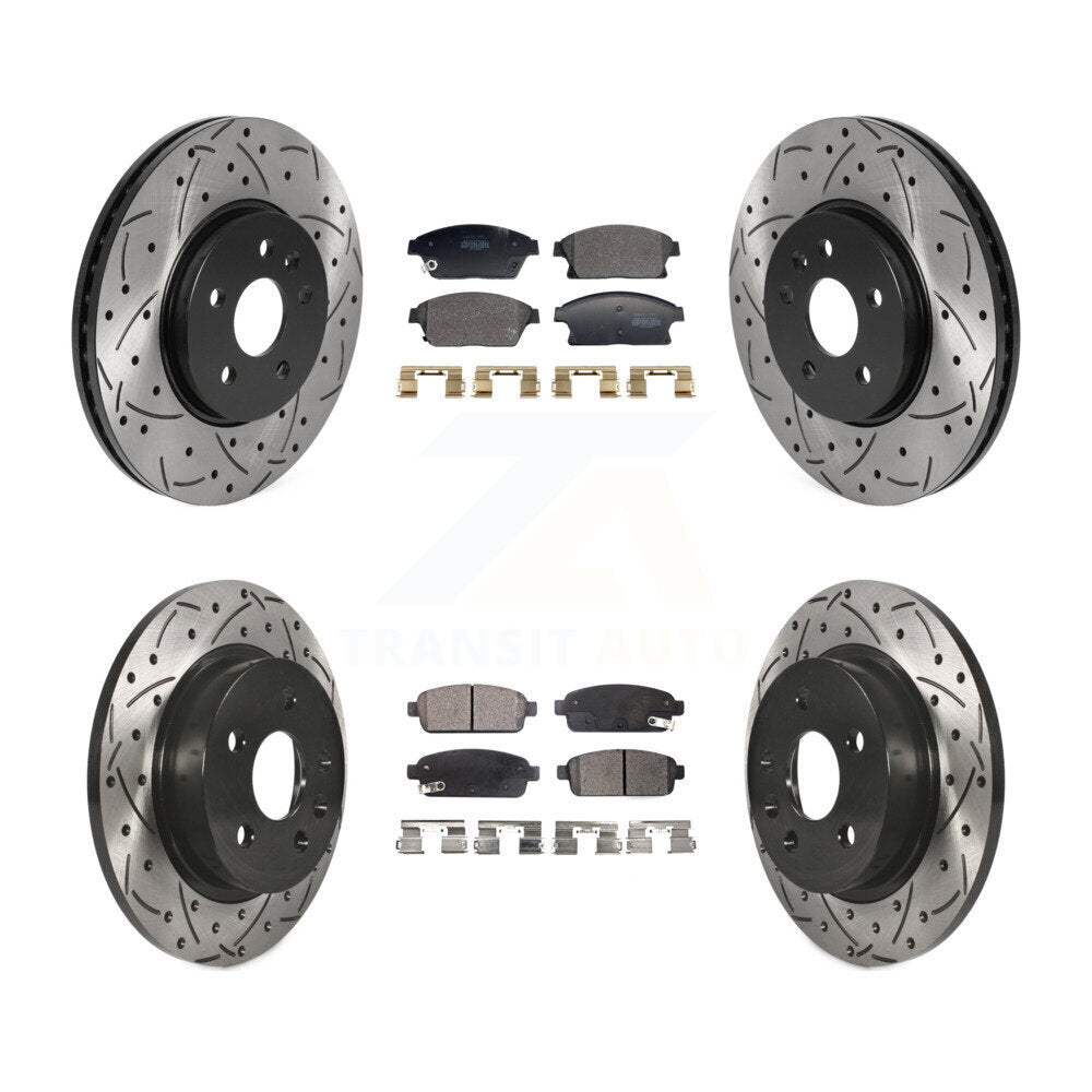 Kit de plaquettes semi-métalliques de Rotor de frein de fente de forage avant et arrière pour Chevrolet Trax Buic