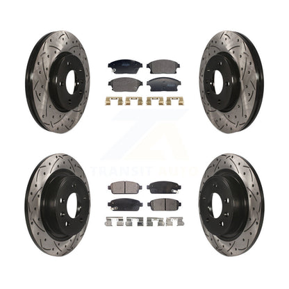 Kit de plaquettes semi-métalliques de Rotor de frein de fente de forage avant et arrière pour Chevrolet Cruze Vol